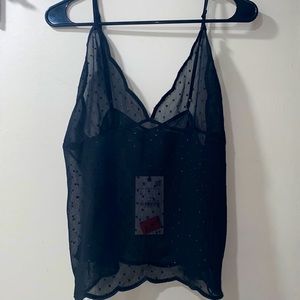 Glittery polka dot sheer cami